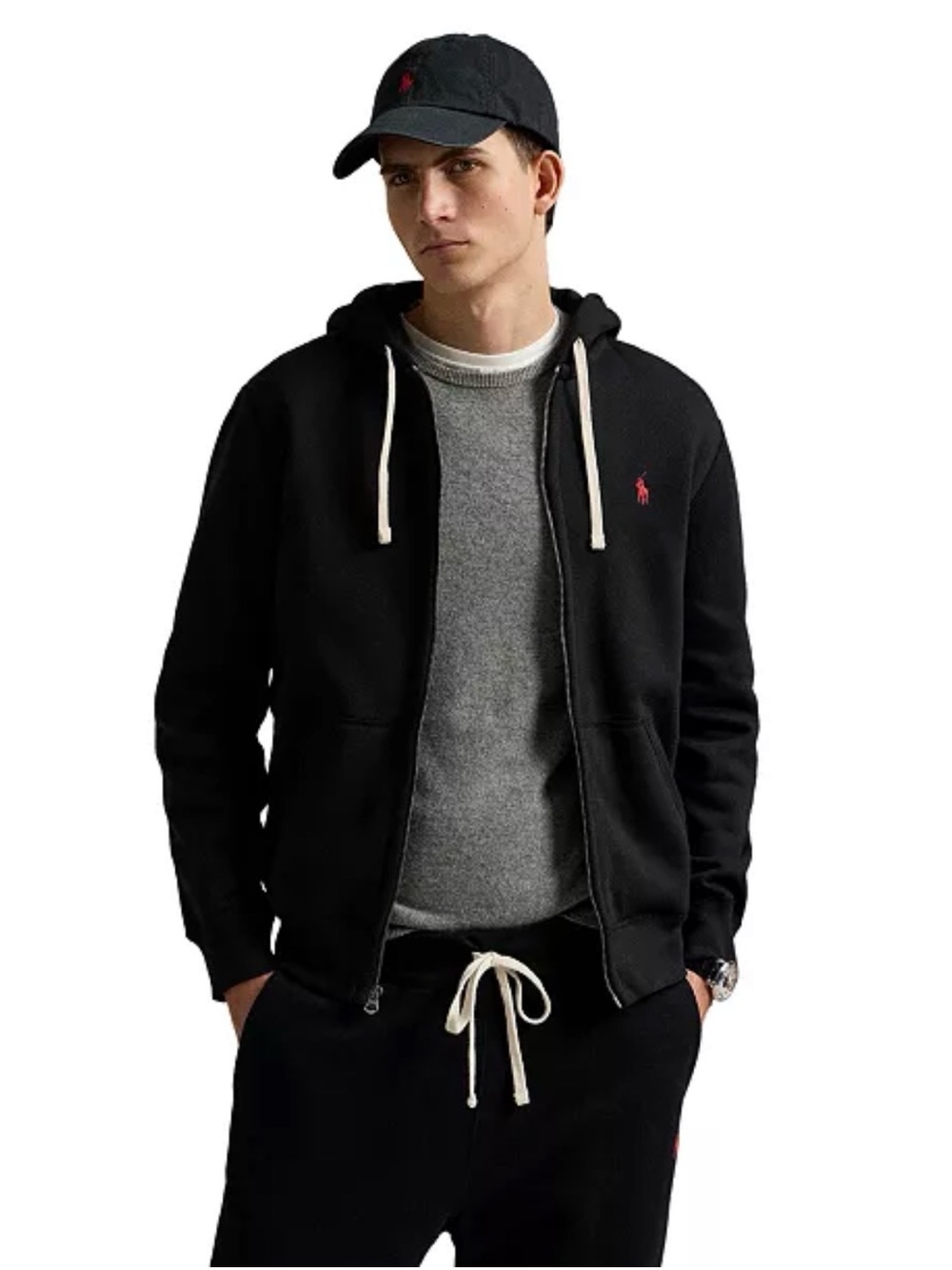Polo Ralph Lauren Men's Signature Fleece Hoodie with red pony size medium